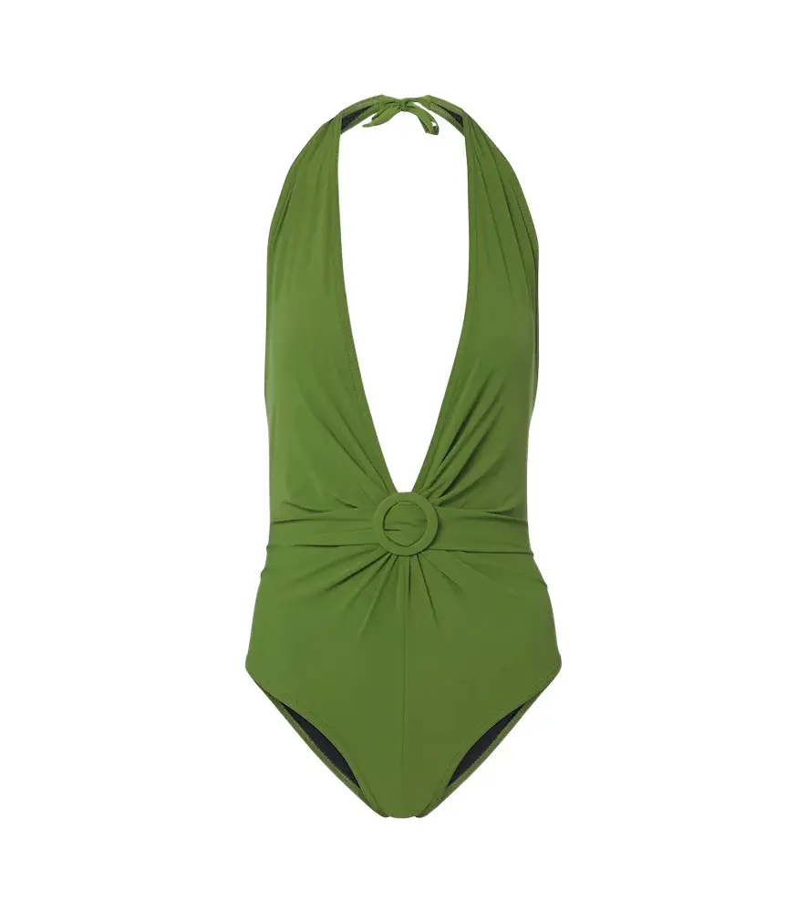 Lola gathered halterneck swimsuit