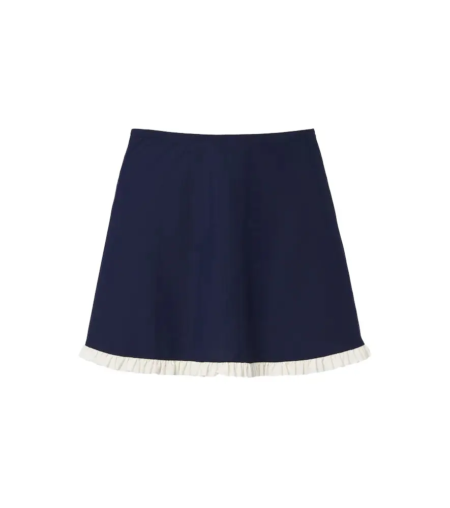 Karla Colletto Ruffled jersey miniskirt