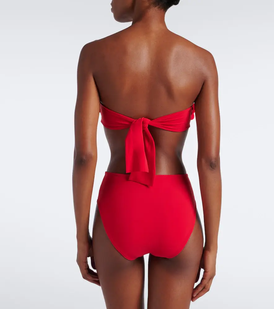 Karla Colletto Tess floral-appliqué bandeau bikini top | Thumbnail 2