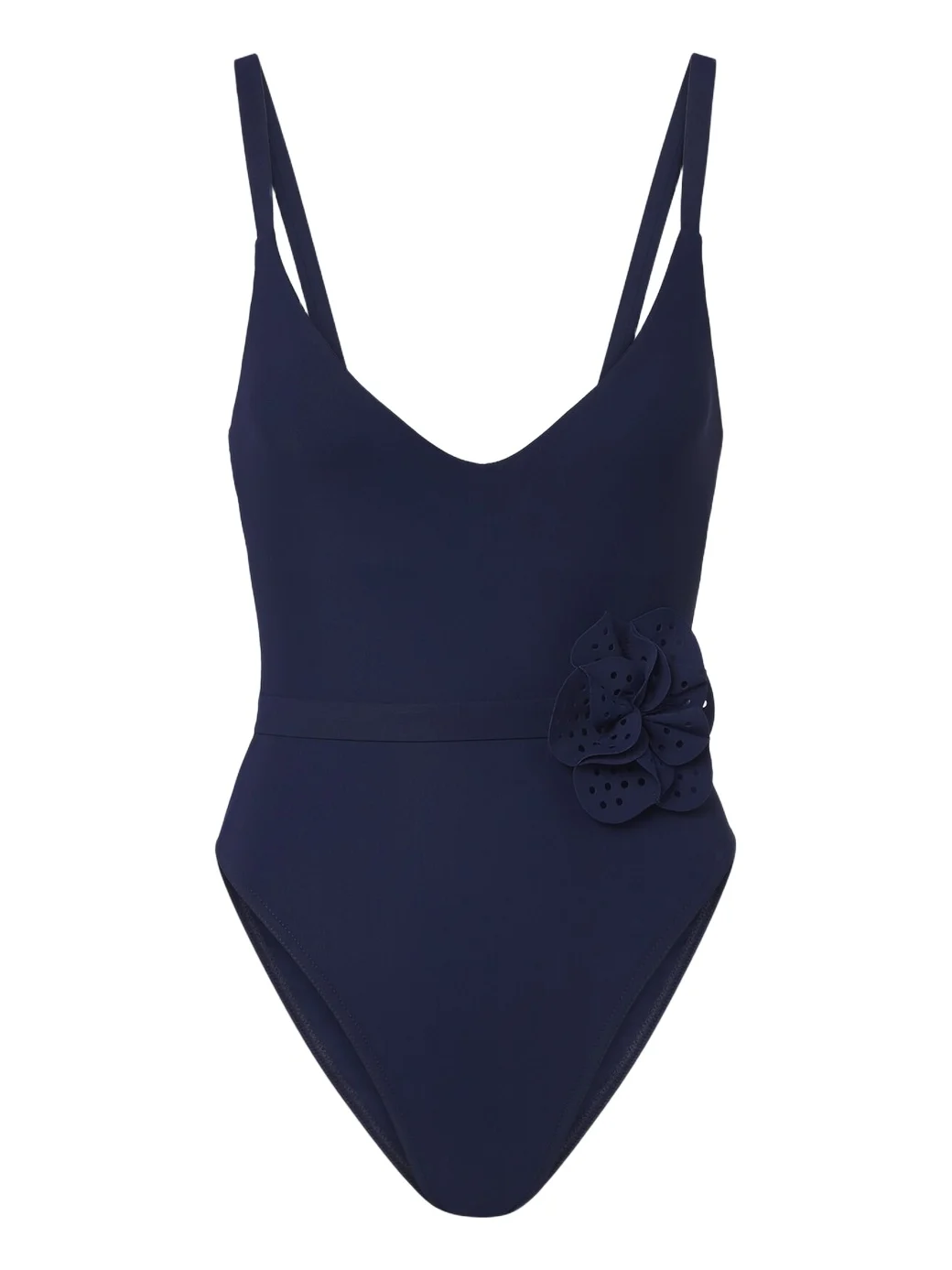 Karla Colletto Rosetta floral-appliqué swimsuit