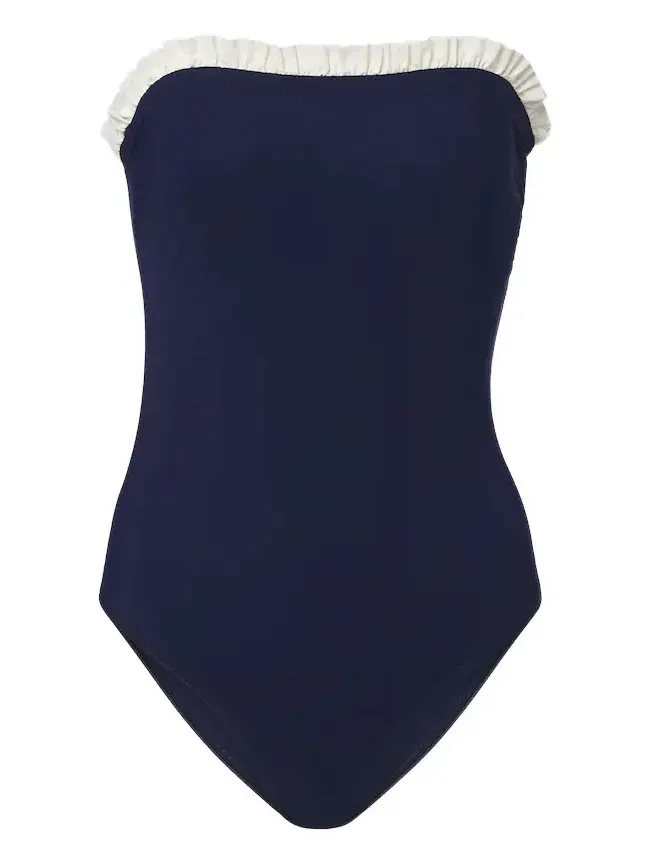 Basics ruffled strapless swimsuit