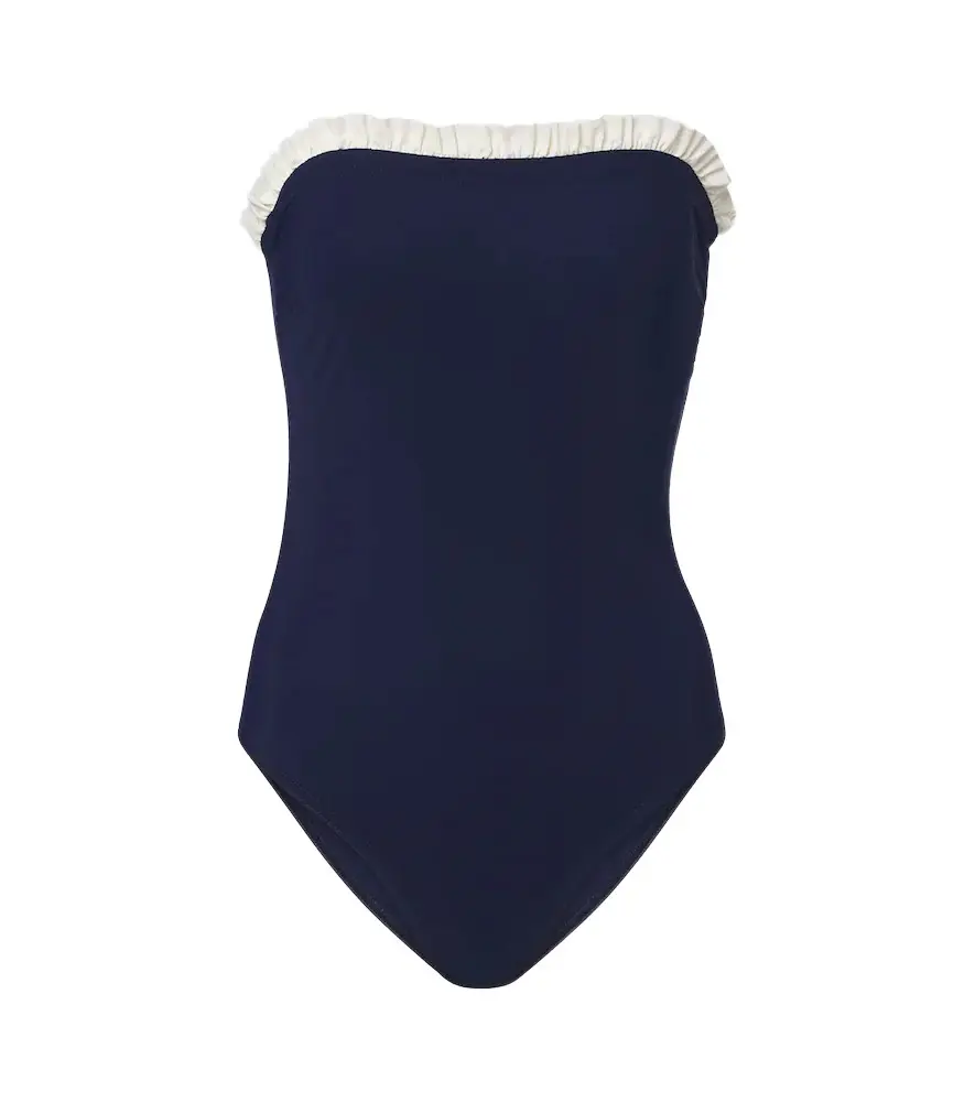 Basics ruffled strapless swimsuit