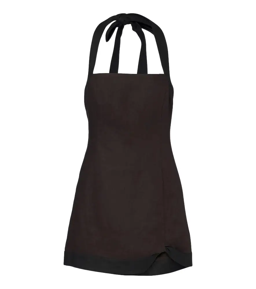 Linen halterneck minidress