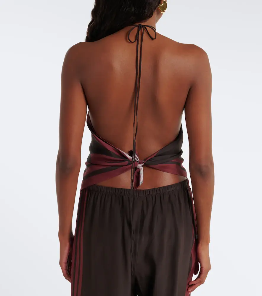 SIR. Printed silk satin scarf top | Thumbnail 2
