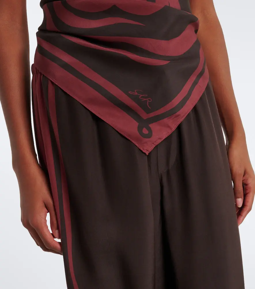 SIR. Printed silk satin scarf top | Thumbnail 5