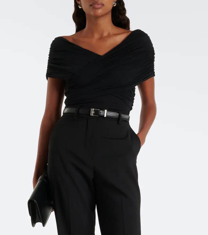 SIR. Off-shoulder ruched mesh bodysuit | Thumbnail 4 SIR. Off-shoulder ruched mesh bodysuit | Thumbnail 4