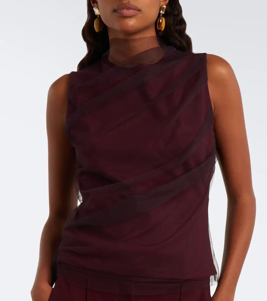 Dorothee Schumacher Layered draped jersey and tulle top | Thumbnail 2 Dorothee Schumacher Layered draped jersey and tulle top | Thumbnail 2