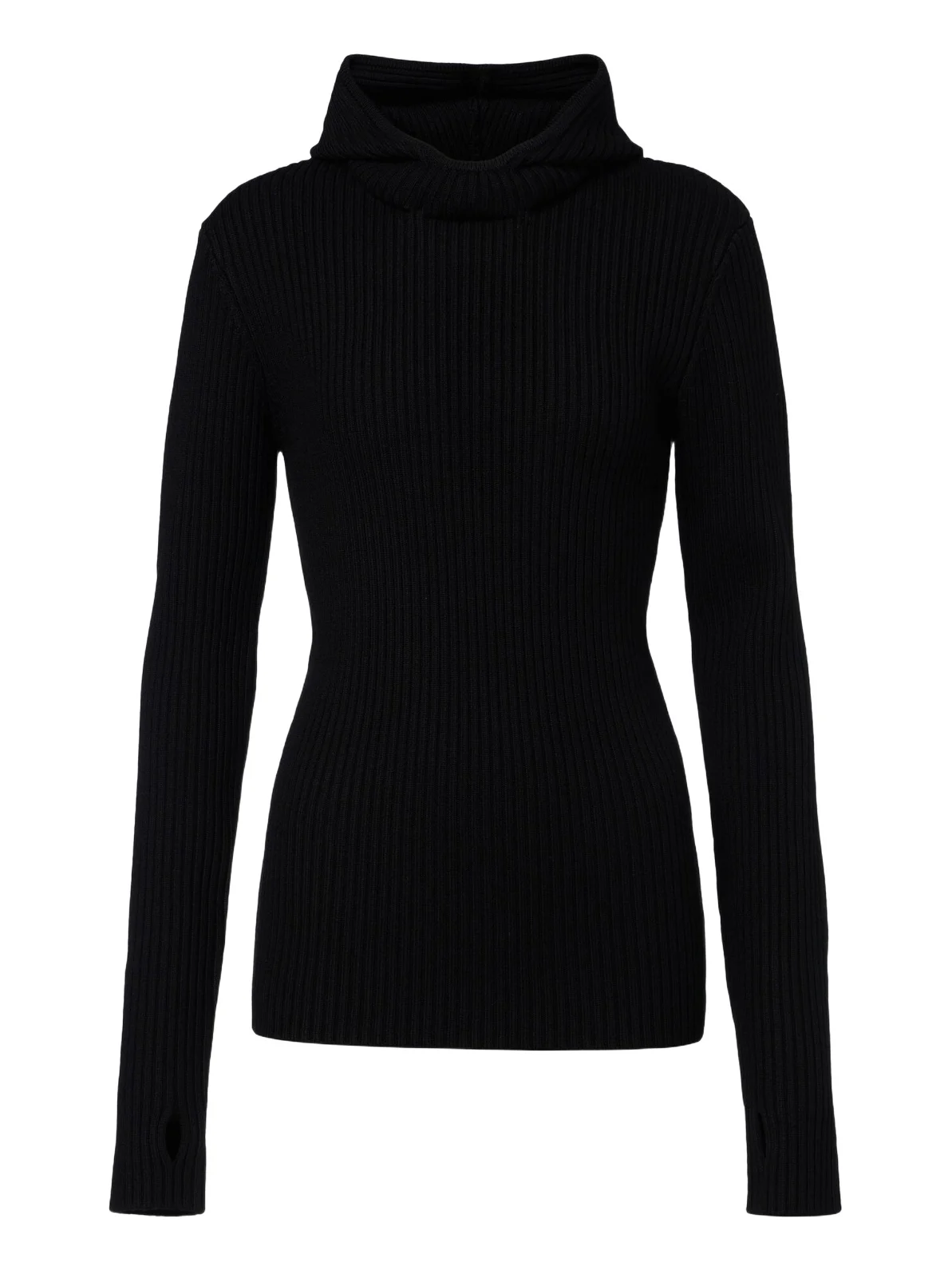 The Frankie Shop Larice ribbed-knit hooded wool sweater