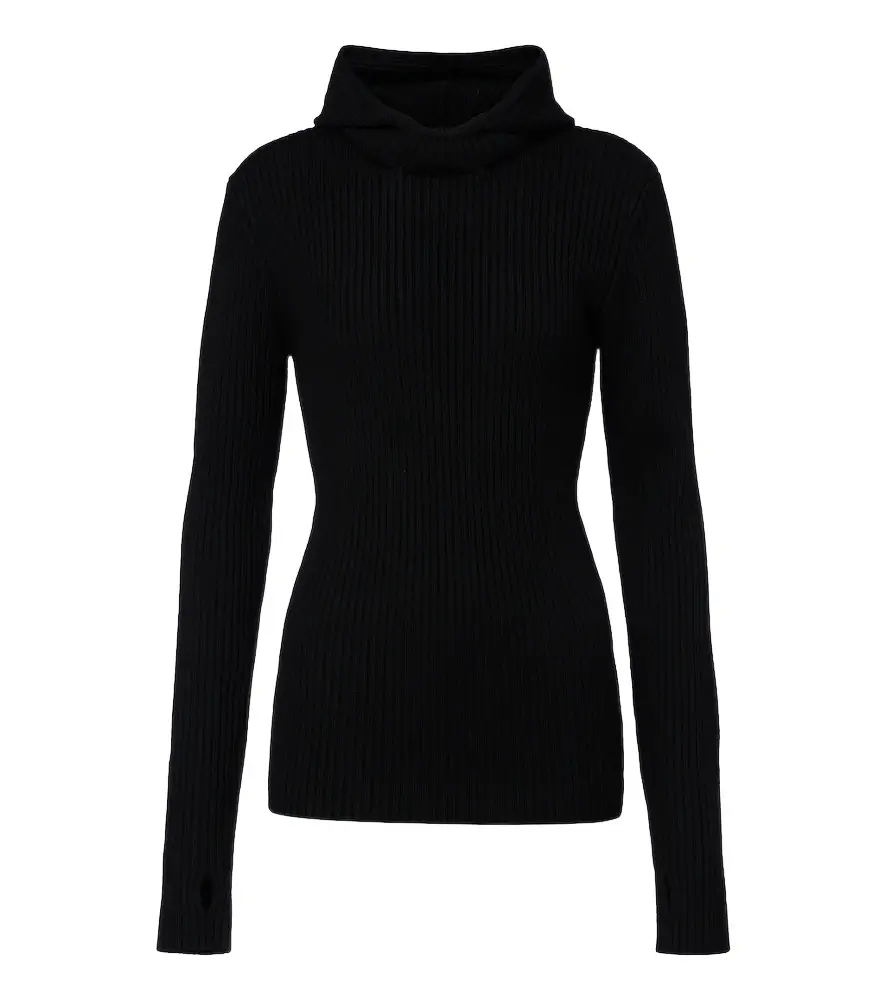Larice ribbed-knit hooded wool sweater Larice ribbed-knit hooded wool sweater