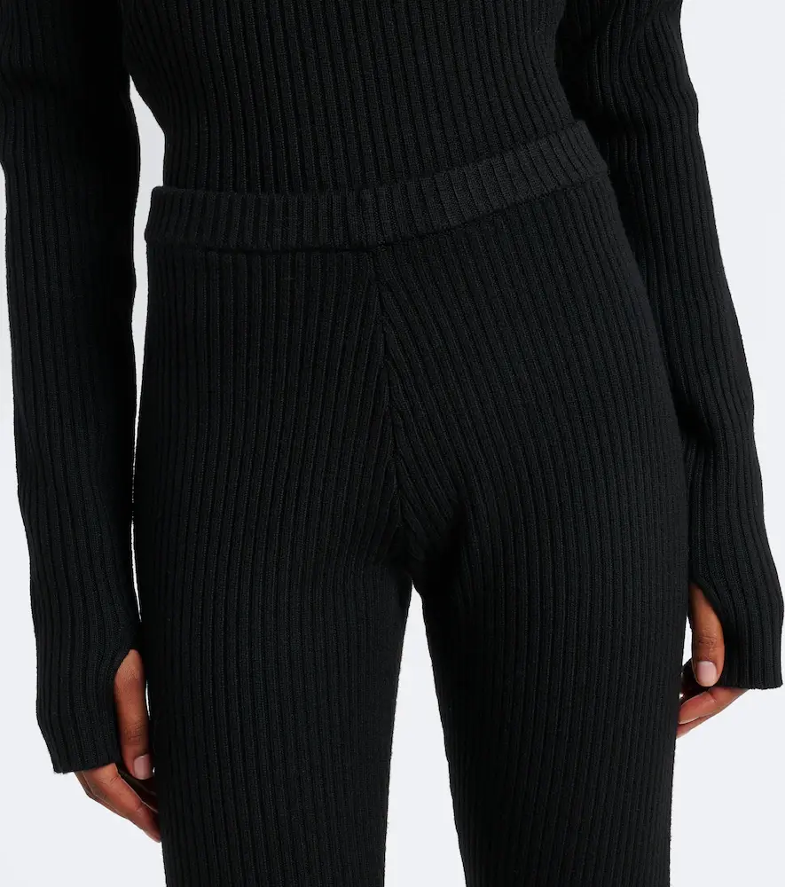 The Frankie Shop Piuma ribbed-knit wool stirrup leggings | Thumbnail 2