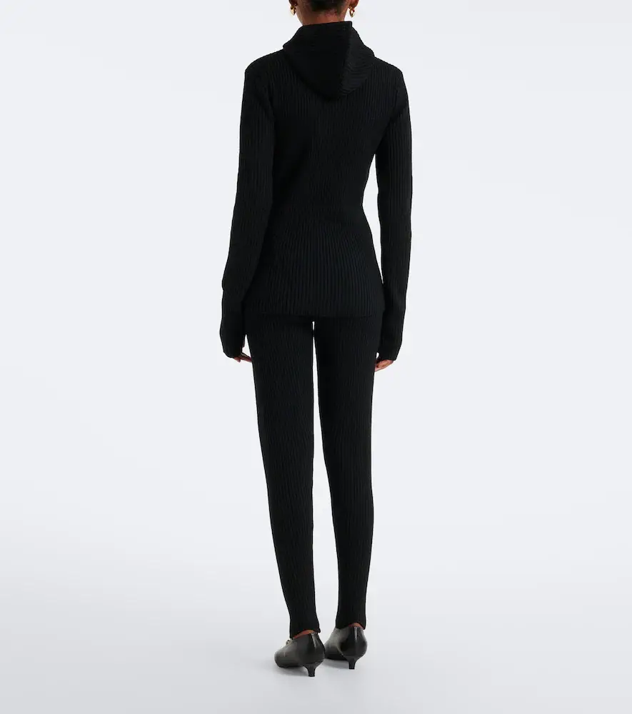 The Frankie Shop Piuma ribbed-knit wool stirrup leggings | Thumbnail 3