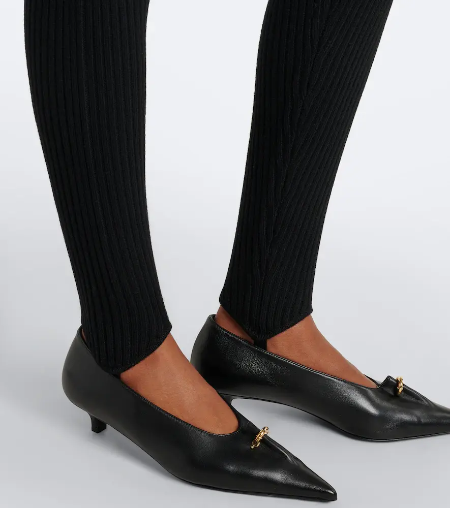 The Frankie Shop Piuma ribbed-knit wool stirrup leggings | Thumbnail 6