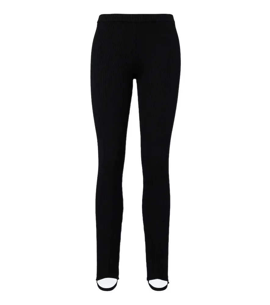 The Frankie Shop Piuma ribbed-knit wool stirrup leggings