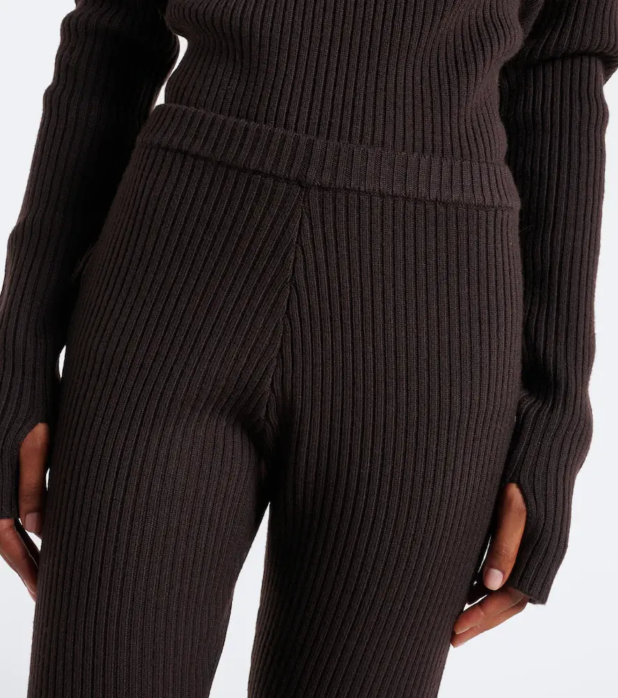 The Frankie Shop Piuma ribbed-knit wool stirrup leggings | Thumbnail 2