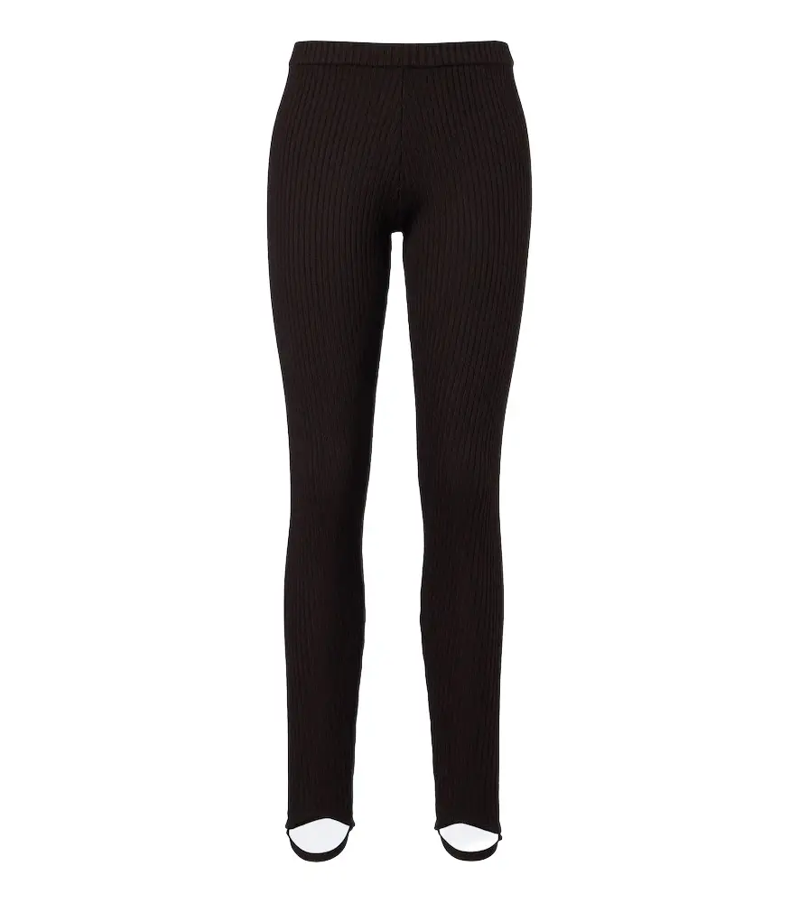 The Frankie Shop Piuma ribbed-knit wool stirrup leggings