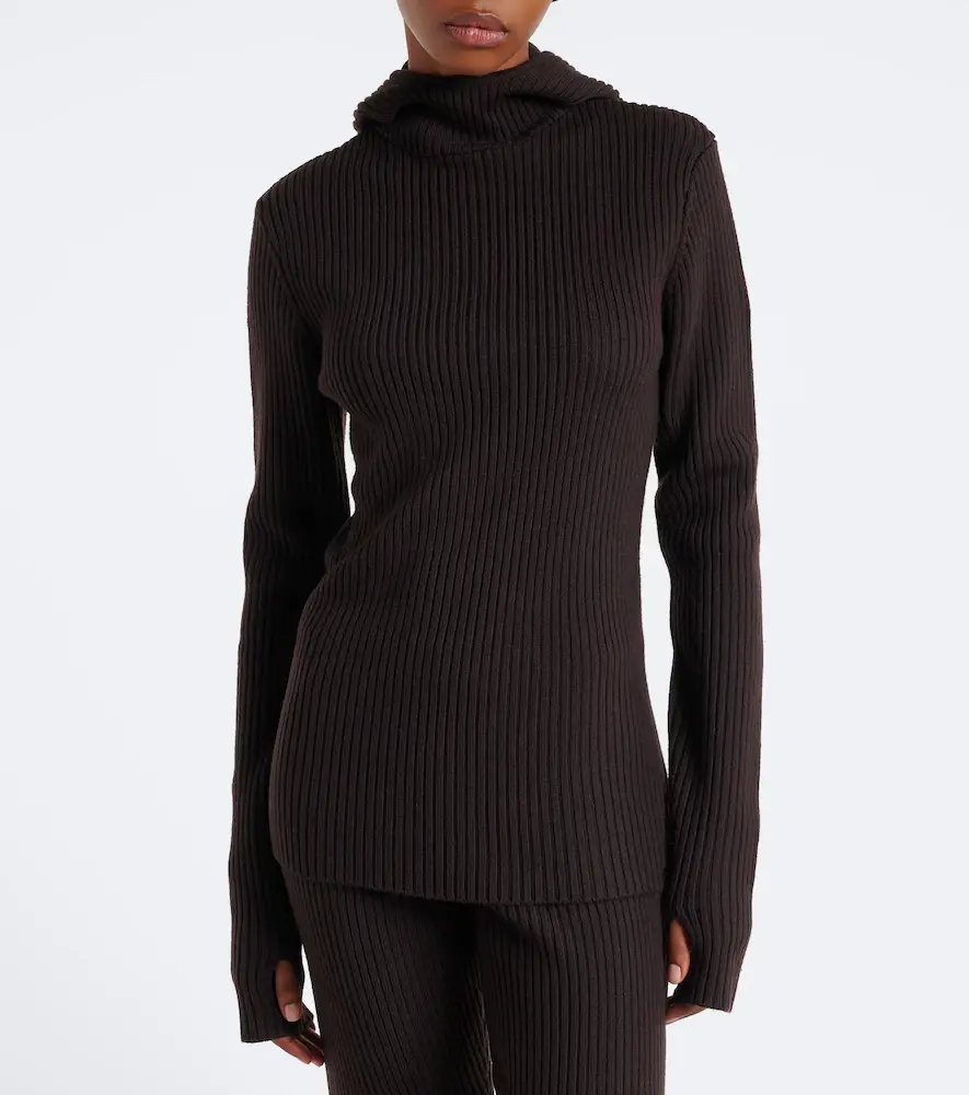 The Frankie Shop Larice ribbed-knit hooded wool sweater | Thumbnail 2 The Frankie Shop Larice ribbed-knit hooded wool sweater | Thumbnail 2