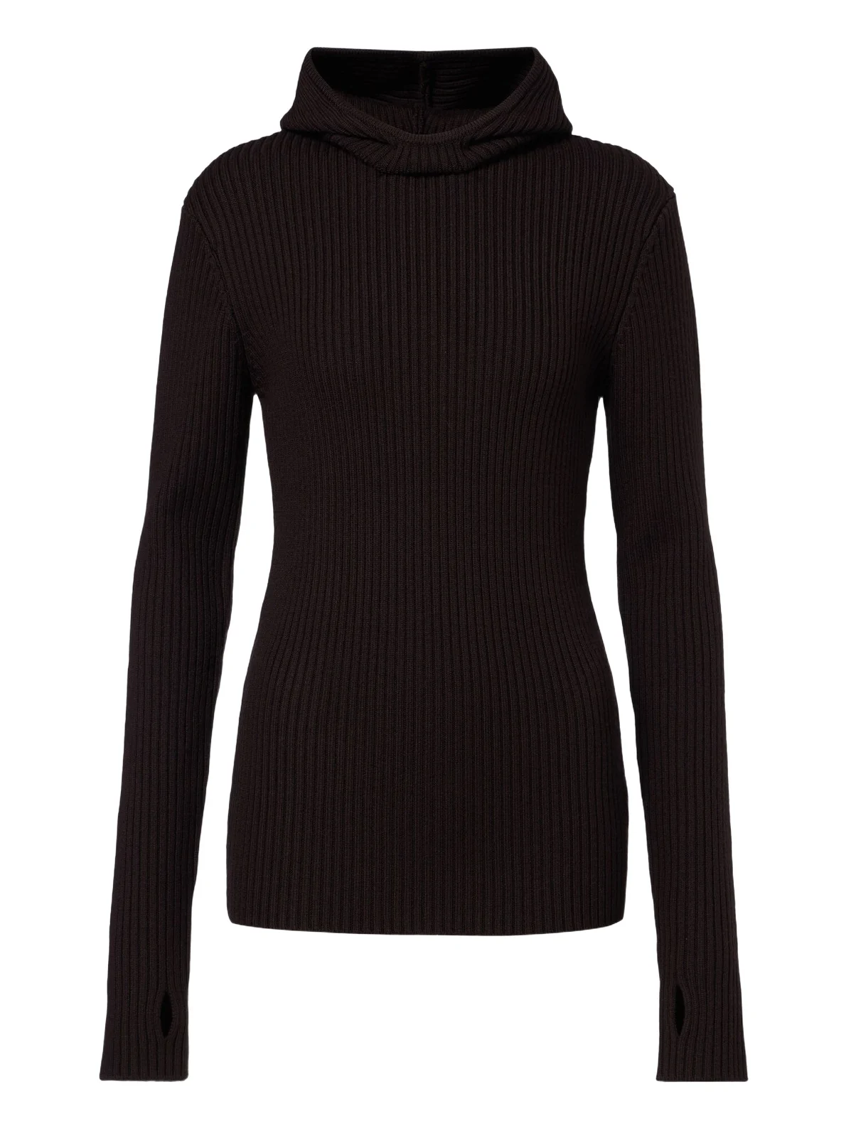 The Frankie Shop Larice ribbed-knit hooded wool sweater
