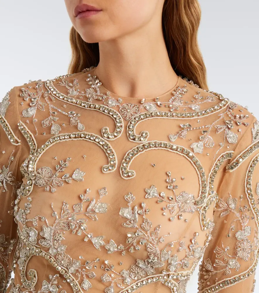 Georges Hobeika Embellished gathered gown | Thumbnail 6