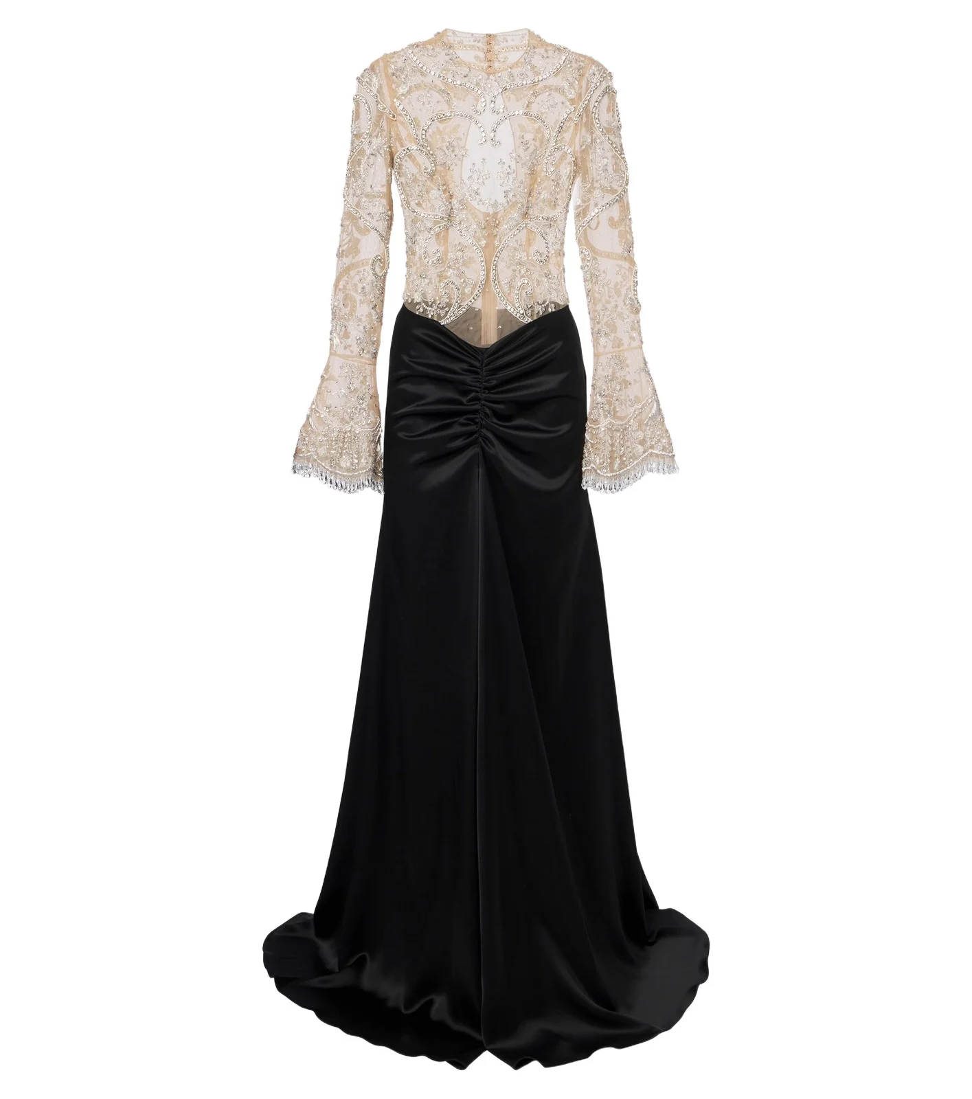 Embellished gathered gown