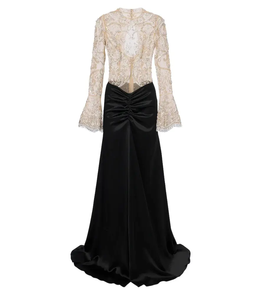 Embellished gathered gown Embellished gathered gown