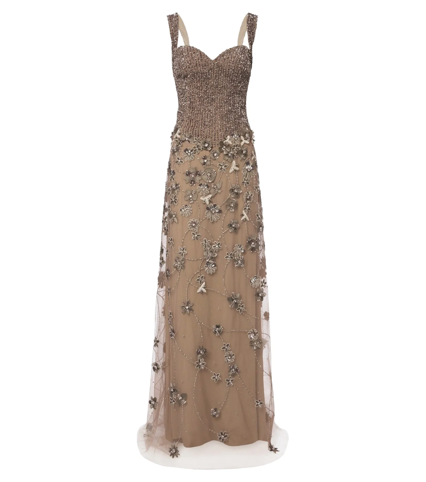 Embellished tulle gown