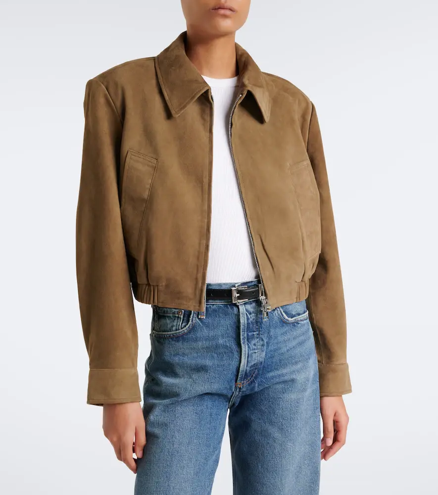 AGOLDE Nahla cropped suede jacket | Thumbnail 2