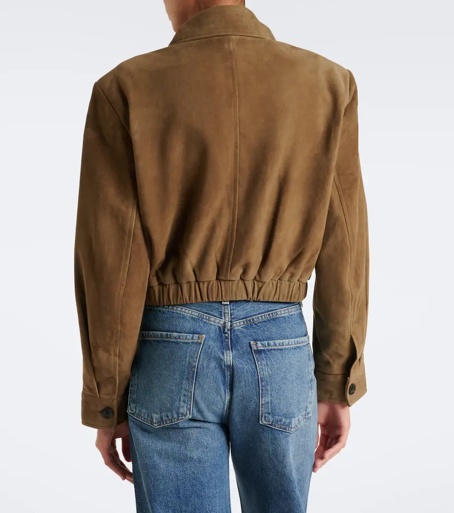 AGOLDE Nahla cropped suede jacket | Thumbnail 4