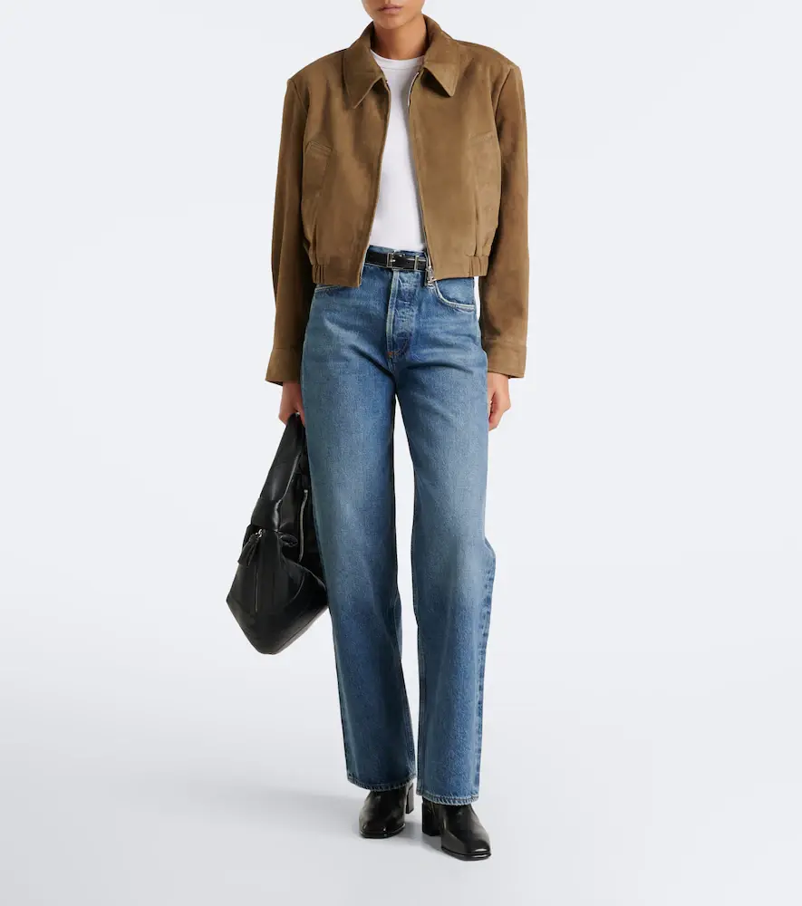 AGOLDE Nahla cropped suede jacket | Thumbnail 5