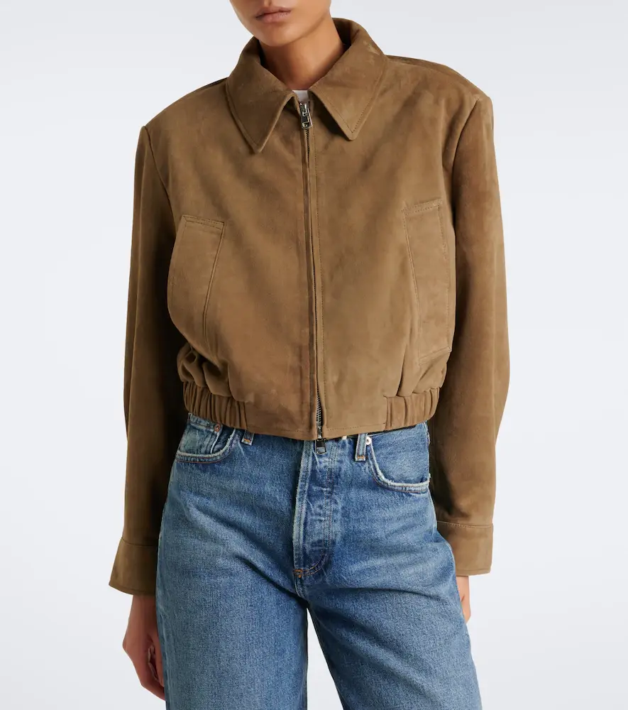 AGOLDE Nahla cropped suede jacket | Thumbnail 6