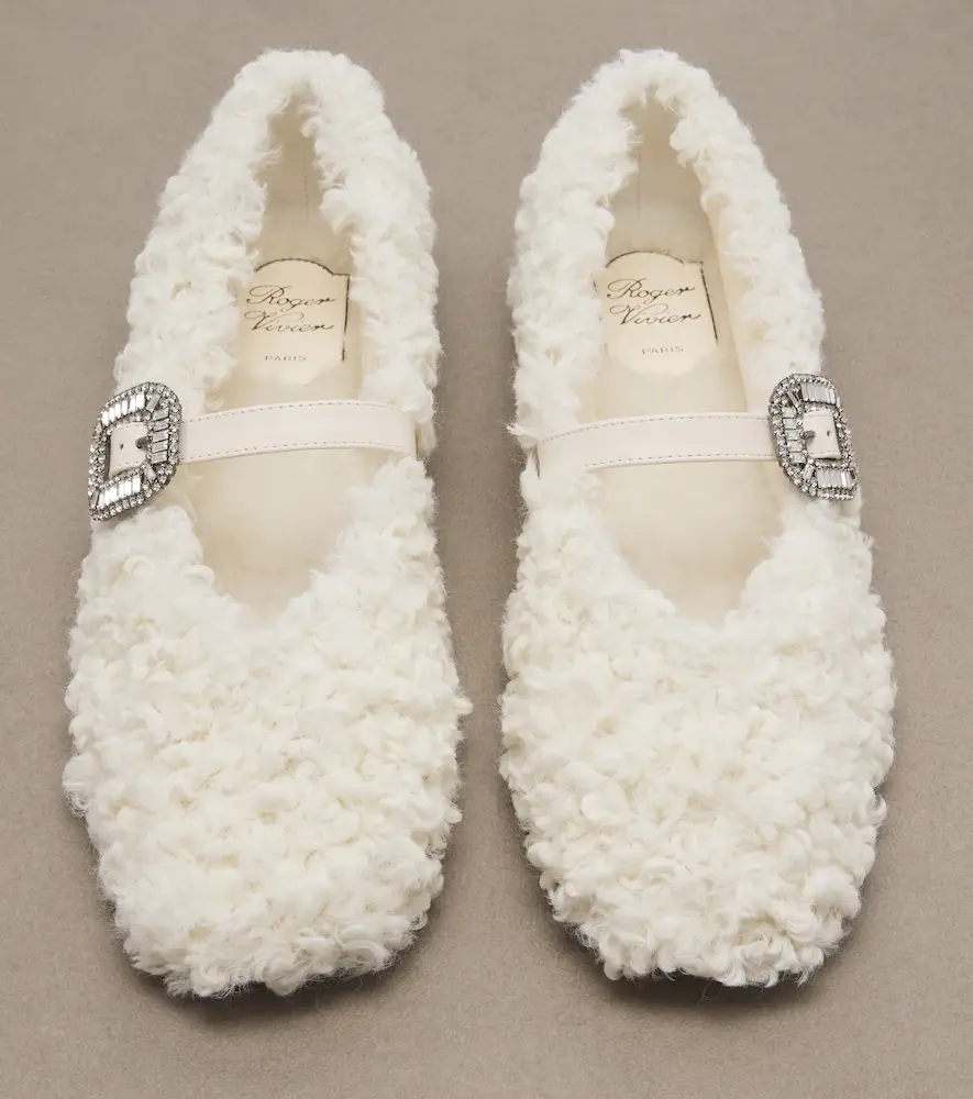 Roger Vivier Pilgrim Strass shearling Mary Jane flats | Thumbnail 2 Roger Vivier Pilgrim Strass shearling Mary Jane flats | Thumbnail 2