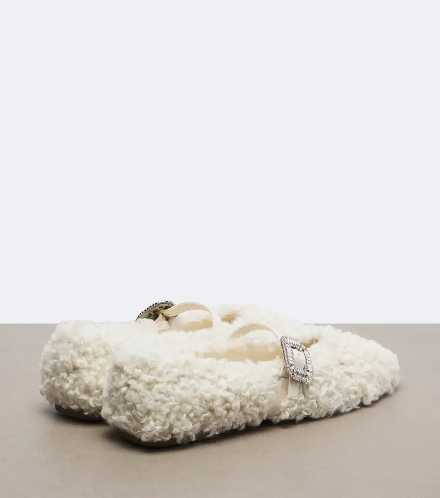 Roger Vivier Pilgrim Strass shearling Mary Jane flats | Thumbnail 4 Roger Vivier Pilgrim Strass shearling Mary Jane flats | Thumbnail 4