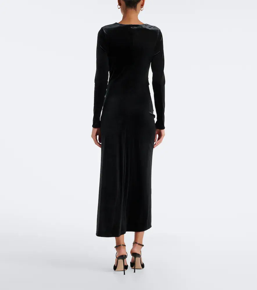 Simkhai Ferrera gathered velvet midi dress | Thumbnail 2 Simkhai Ferrera gathered velvet midi dress | Thumbnail 2