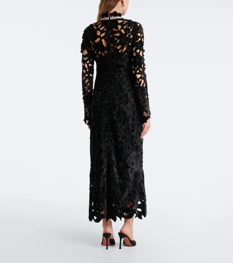 Simkhai Thiora velvet guipure lace midi dress | Thumbnail 3 Simkhai Thiora velvet guipure lace midi dress | Thumbnail 3