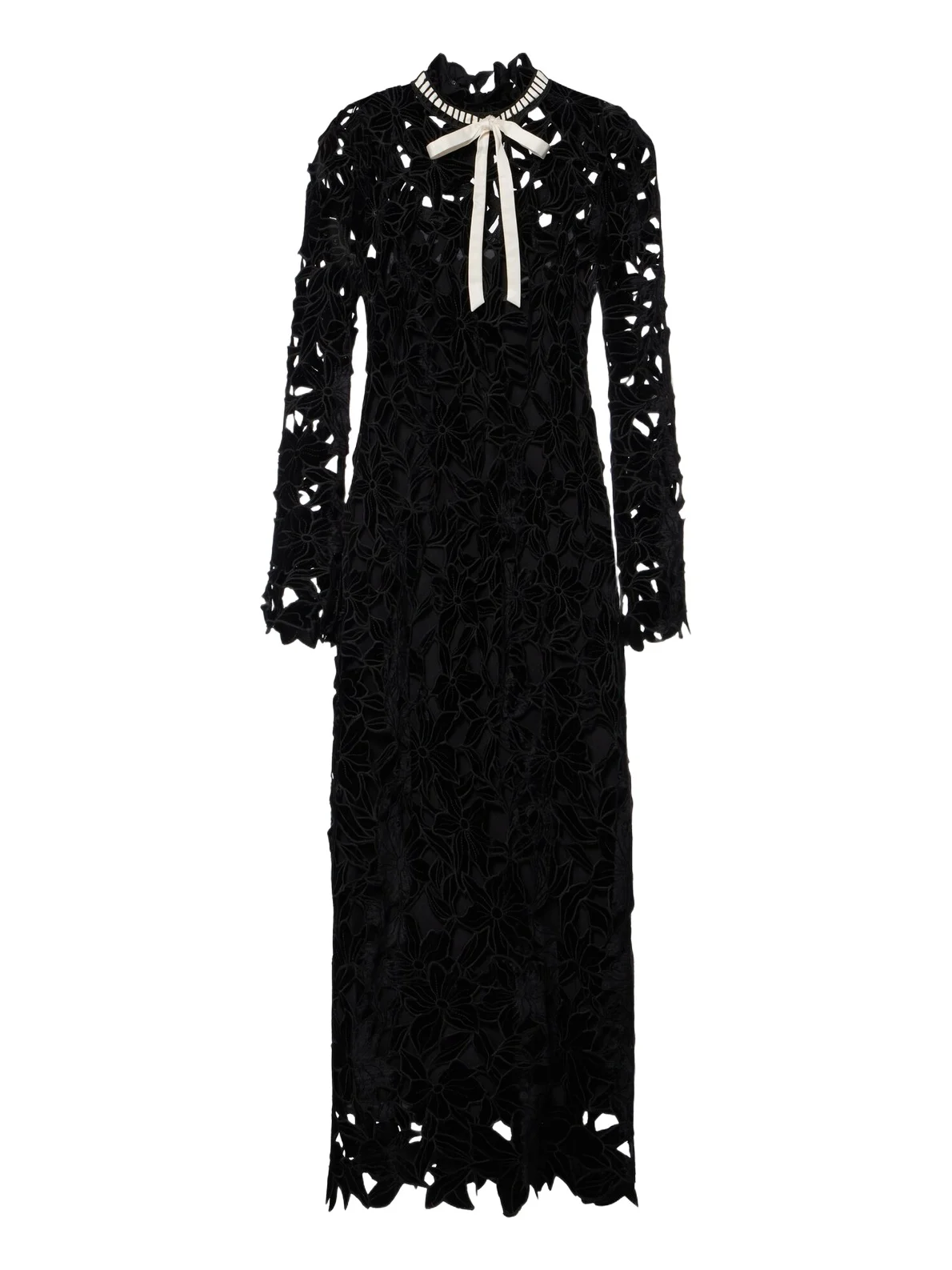 Simkhai Thiora velvet guipure lace midi dress