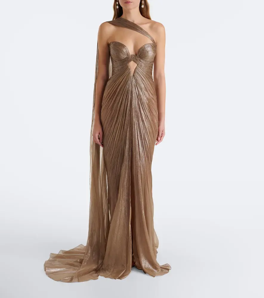 Maria Lucia Hohan Morgan scarf-detail pleated silk bustier gown | Thumbnail 2 Maria Lucia Hohan Morgan scarf-detail pleated silk bustier gown | Thumbnail 2