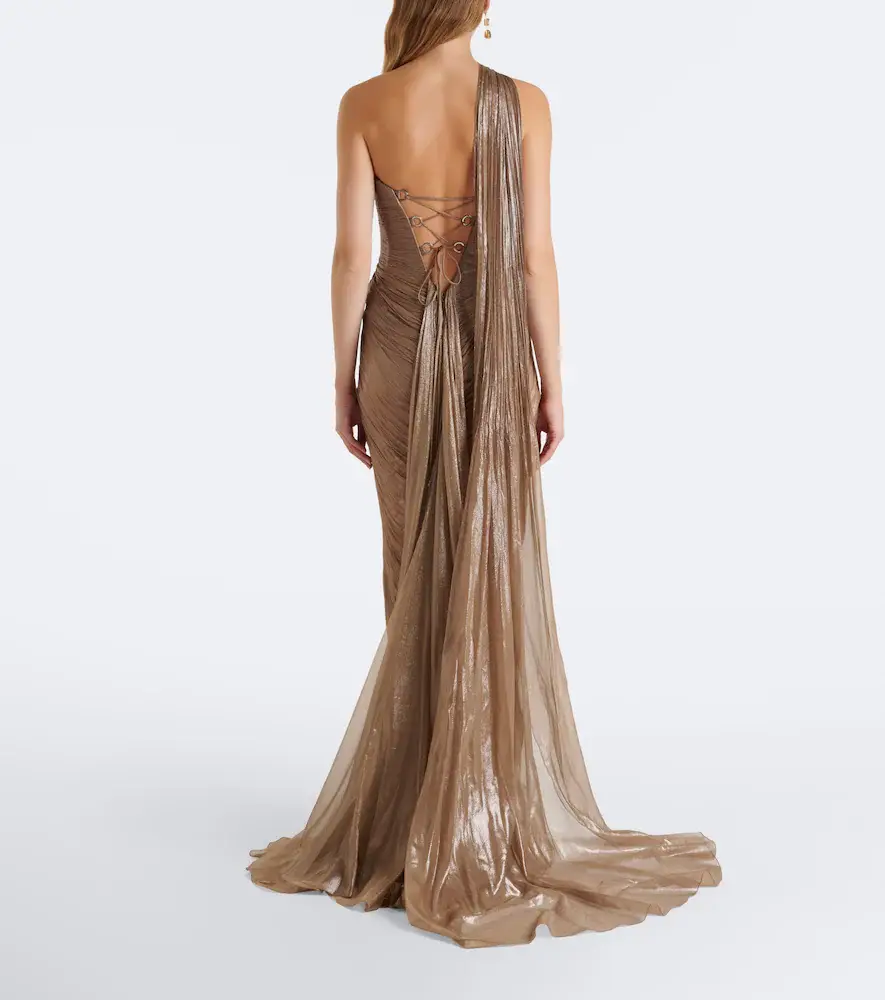 Maria Lucia Hohan Morgan scarf-detail pleated silk bustier gown | Thumbnail 5 Maria Lucia Hohan Morgan scarf-detail pleated silk bustier gown | Thumbnail 5