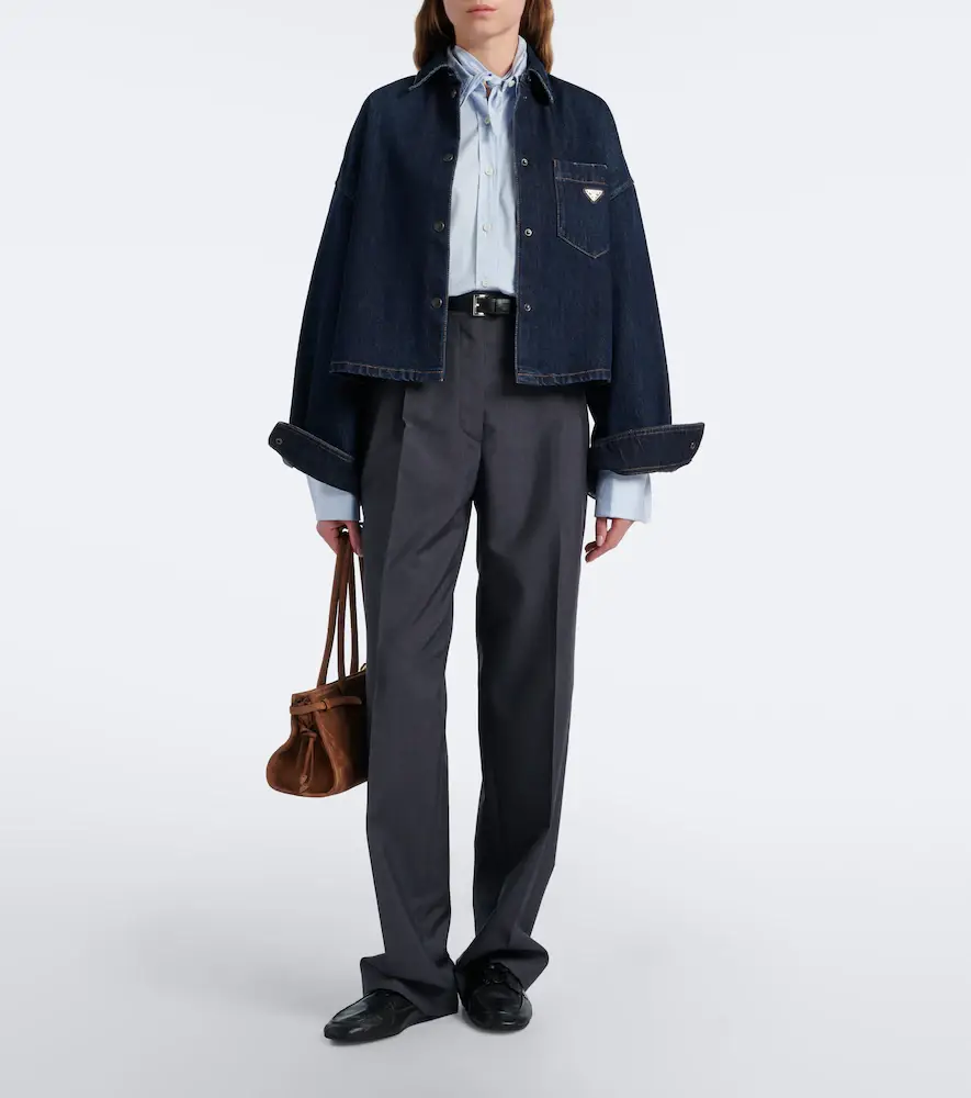 Prada Pleated wool and mohair straight pants | Thumbnail 2 Prada Pleated wool and mohair straight pants | Thumbnail 2