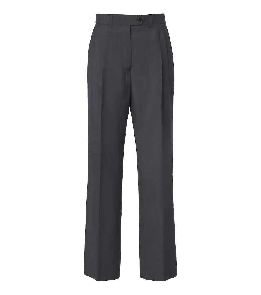 Prada Pleated wool and mohair straight pants