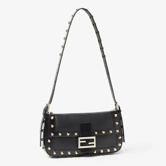 Fendi Baguette 26424 Nappa Leather Bag with Studs | Thumbnail 4 Fendi Baguette 26424 Nappa Leather Bag with Studs | Thumbnail 4