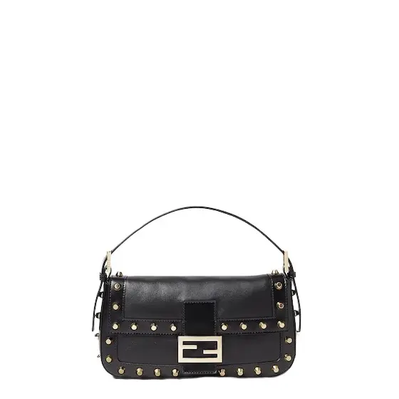 Fendi Baguette 26424 Nappa Leather Bag with Studs
