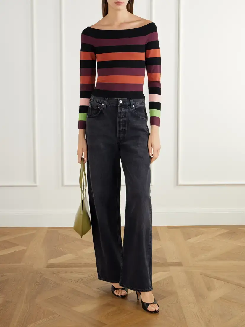 Christopher John Rogers Striped Off-the-shoulder Stretch-jersey Top | Thumbnail 2 Christopher John Rogers Striped Off-the-shoulder Stretch-jersey Top | Thumbnail 2