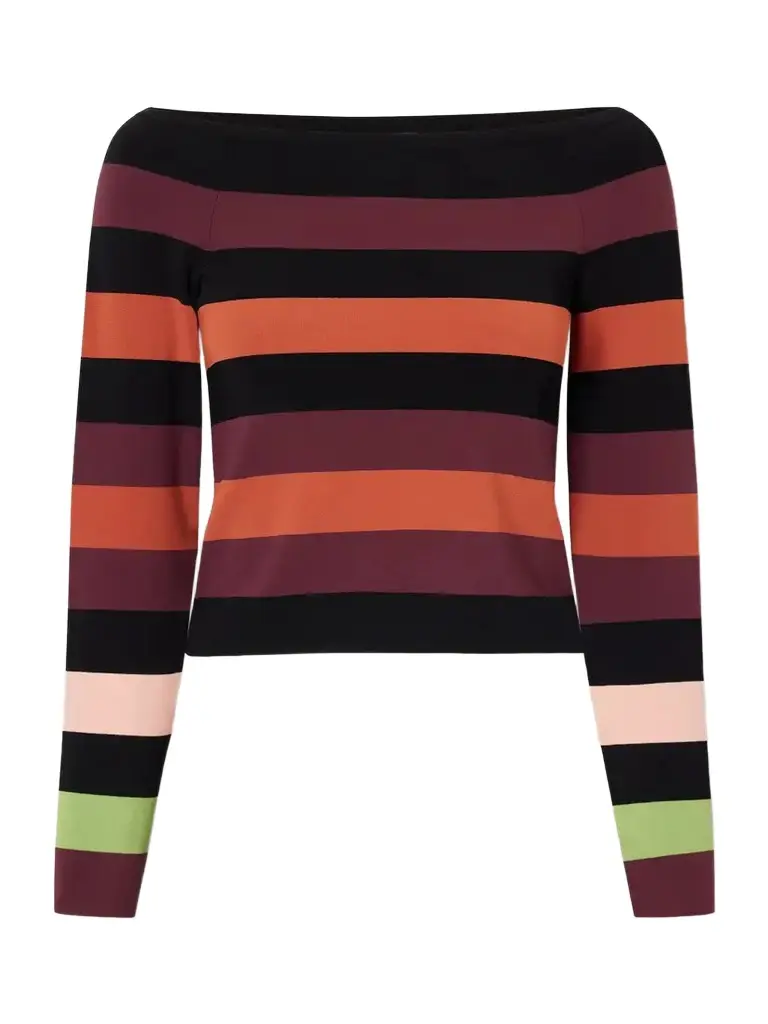 Striped Off-the-shoulder Stretch-jersey Top