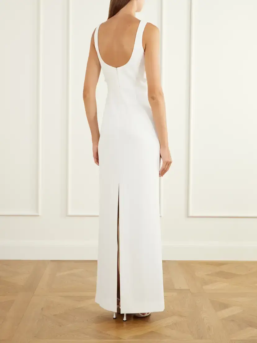 Rebecca Vallance Andre Floral-appliquéd Darted Crepe Gown | Thumbnail 3 Rebecca Vallance Andre Floral-appliquéd Darted Crepe Gown | Thumbnail 3