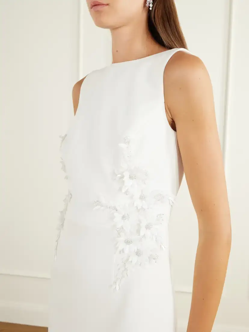 Rebecca Vallance Andre Floral-appliquéd Darted Crepe Gown | Thumbnail 4 Rebecca Vallance Andre Floral-appliquéd Darted Crepe Gown | Thumbnail 4