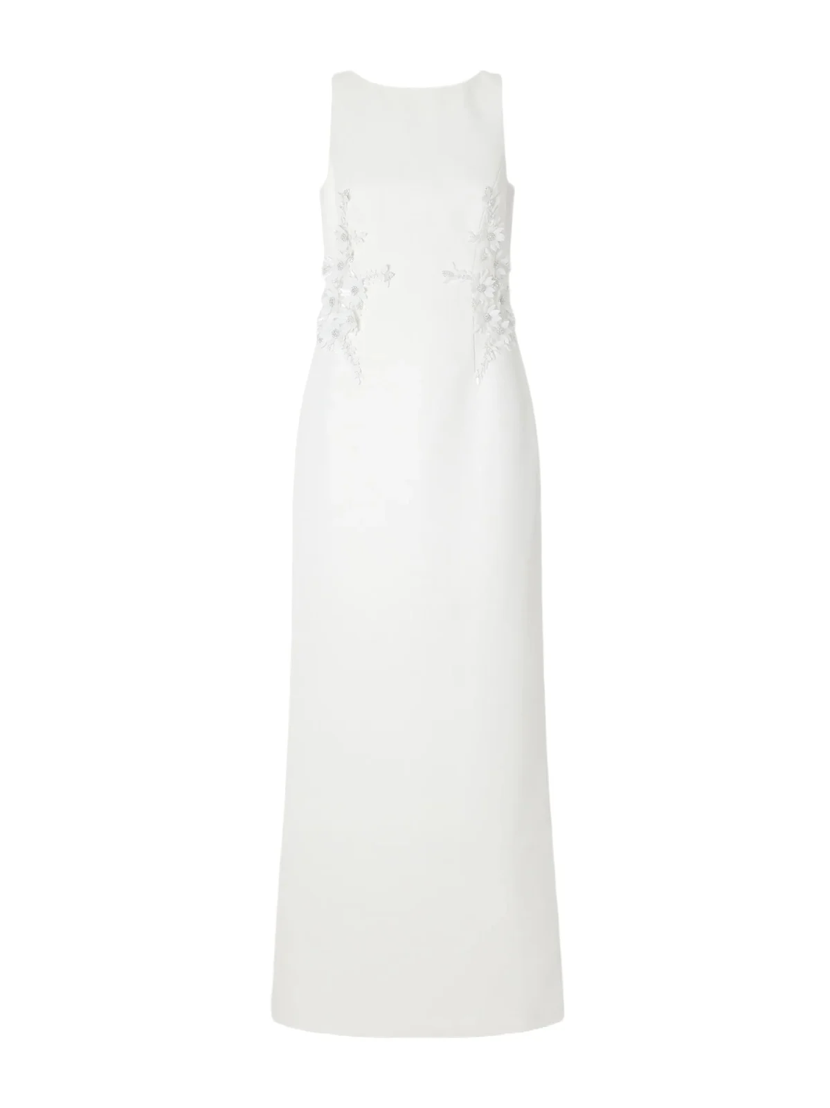 Rebecca Vallance Andre Floral-appliquéd Darted Crepe Gown