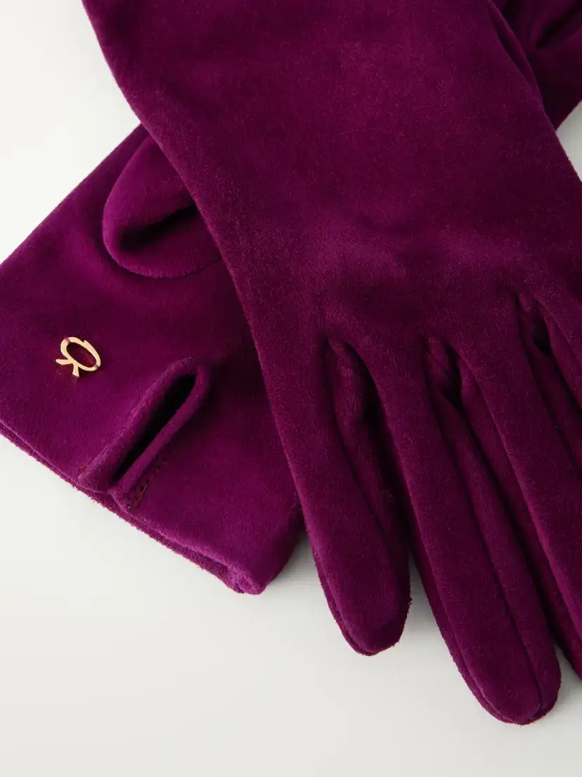 Gianvito Rossi Logo-embellished Suede Gloves | Thumbnail 2