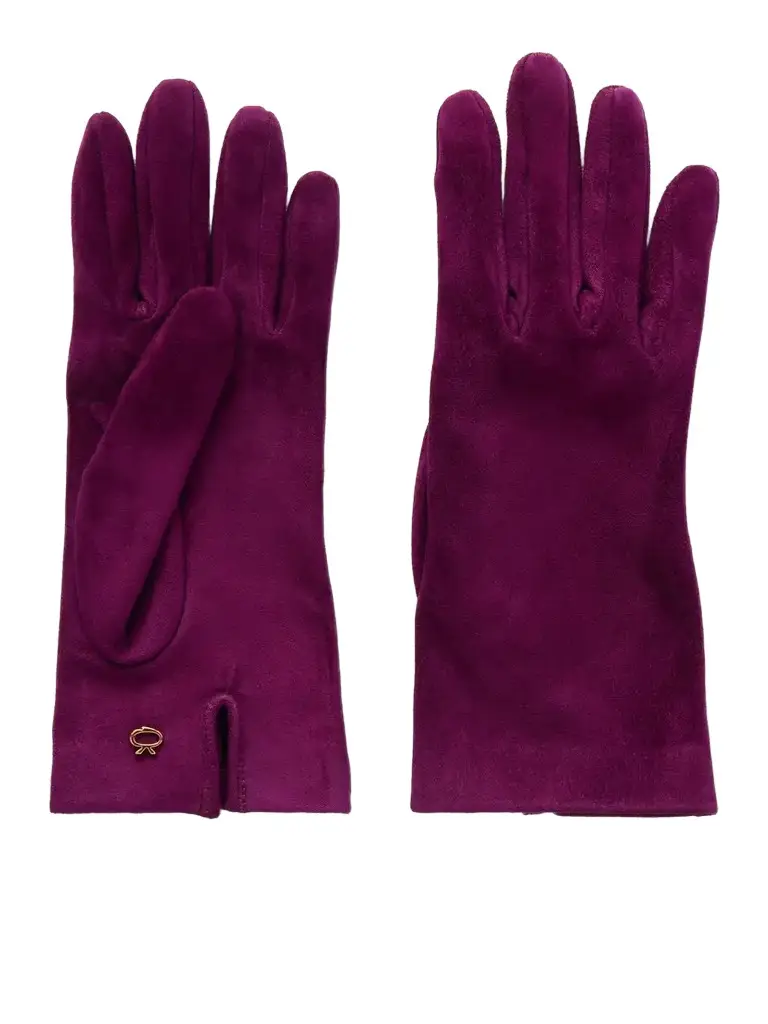 Gianvito Rossi Logo-embellished Suede Gloves