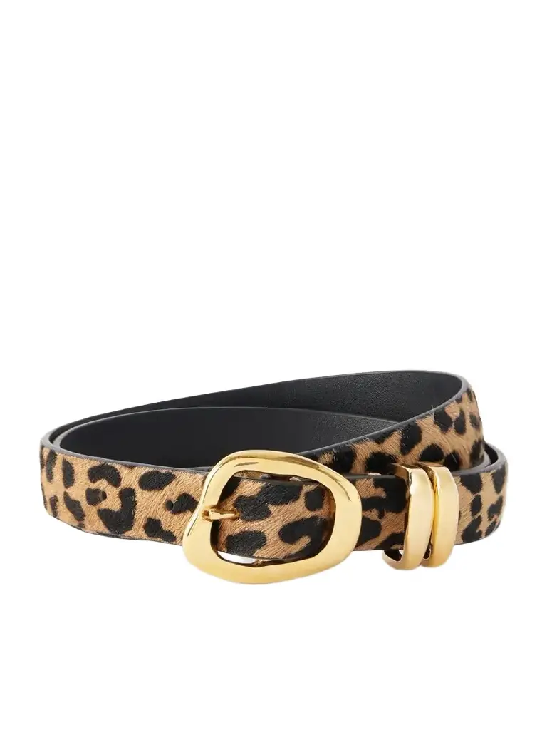 AMANU The Tugela Leopard-print Calf-hair Belt