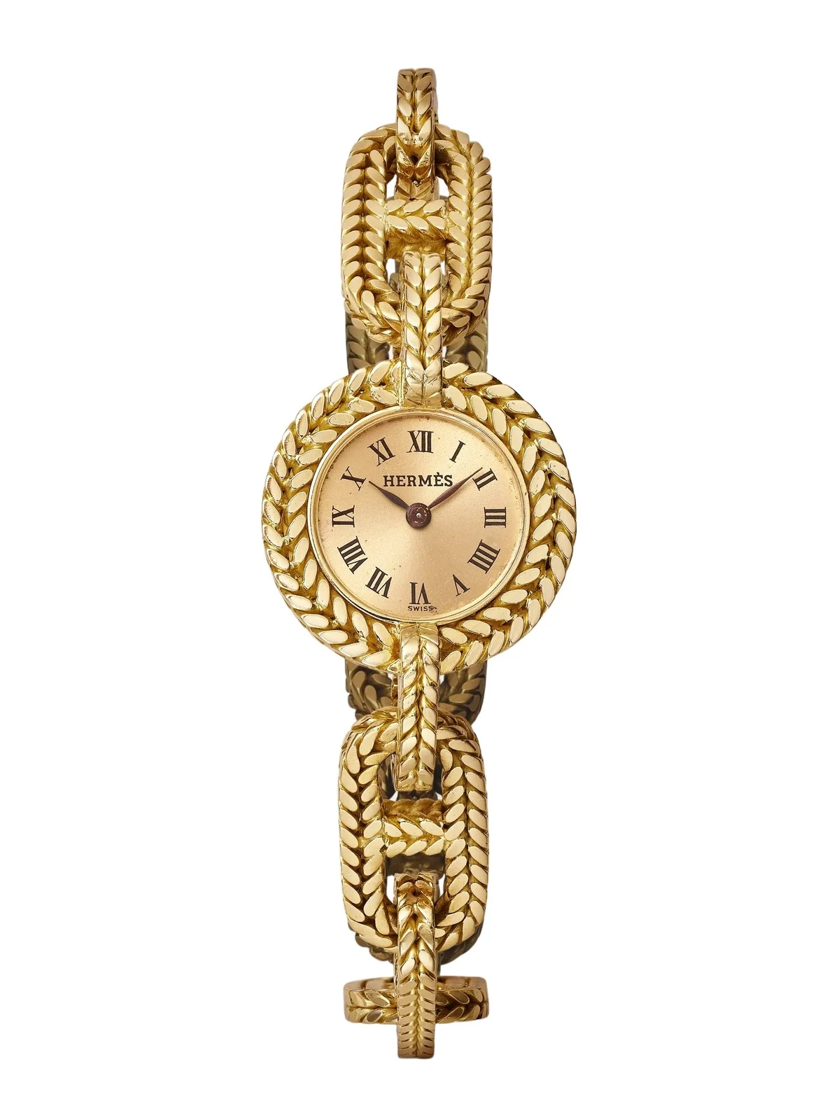 Stephanie Windsor + Hermès And Lenfant Vintage 1960s-1970s Chaine D'ancre Hand-wound 18-karat Gold Watch, Ref. 36649 (7.25'' Wrist)