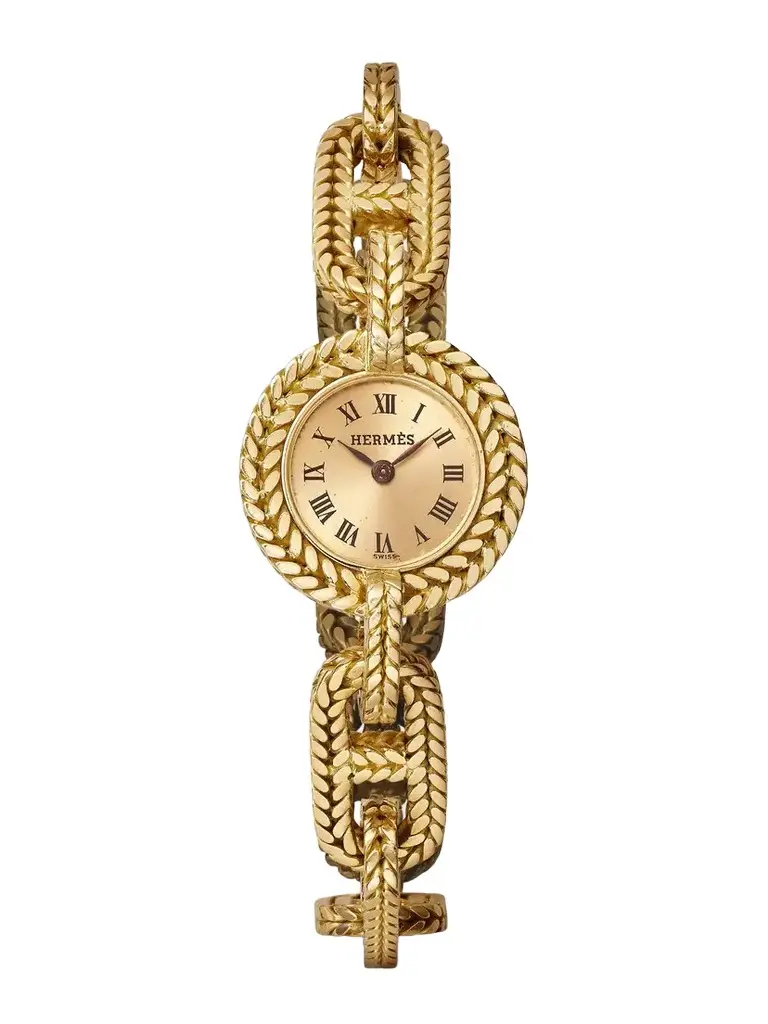 Stephanie Windsor + Hermès And Lenfant Vintage 1960s-1970s Chaine D'ancre Hand-wound 18-karat Gold Watch, Ref. 36649 (7.25'' Wrist)